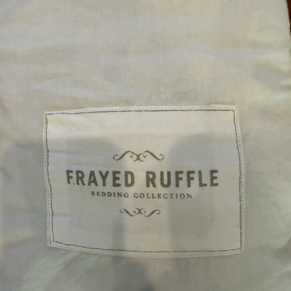 Restoration Hardware baby crib Frayed Ruffle Skirt and bumper  - Gray
